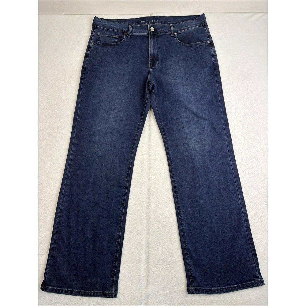 Mott and Bow Mens Jeans 38x32 Straight Leg Dark Blue Wash Stretch Denim Indigo